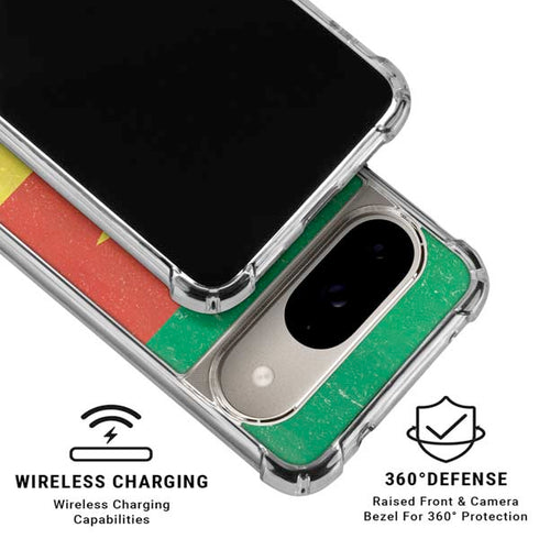 Cameroon Flag Distressed Google Pixel 10 Clear Case